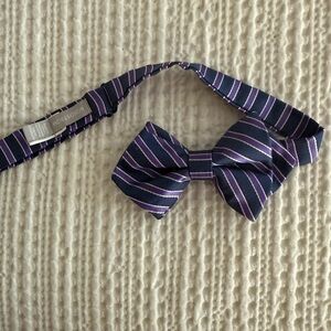Boys Nordstrom Purple and White Striped Pre-Tied Bow Tie